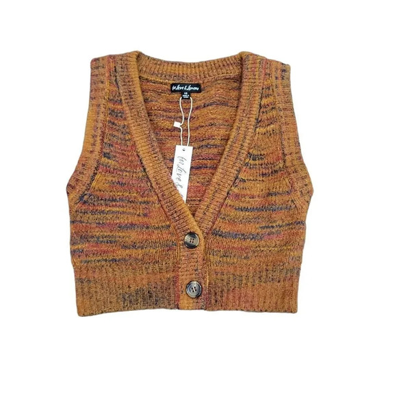 For Love & Lemons Helena Crop Sweater Vest in Orange - Picture 10 of 12